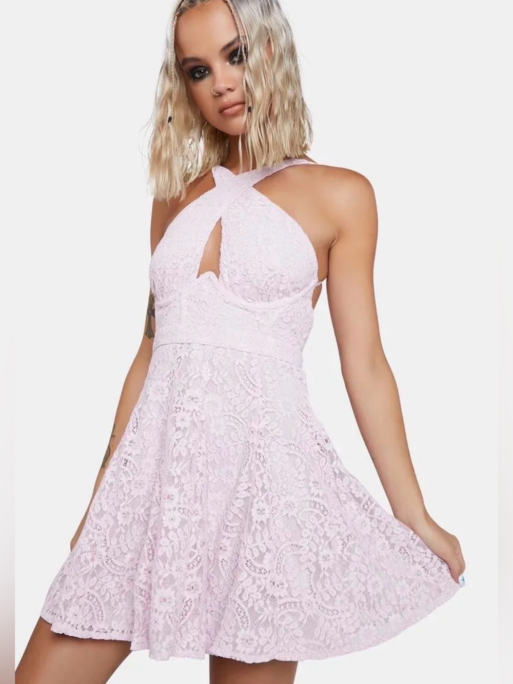 For love and lemons lace Carmela Mini Dress MSRP $266‎ - Picture 2 of 3